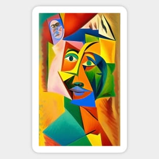 Abstract in style of cubism Sticker